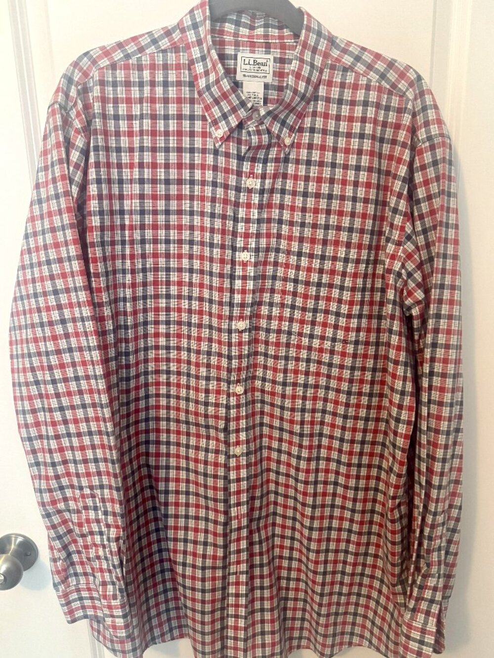 L.L.Bean Men's XL Tall Plaid Shirt Traditional Fit Cotton
